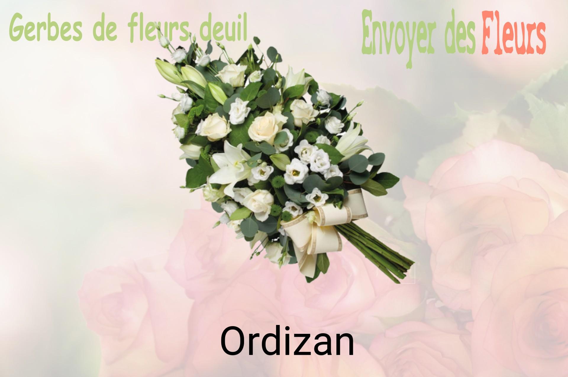 Gerbe de fleurs de deuil livrée à Ordizan
